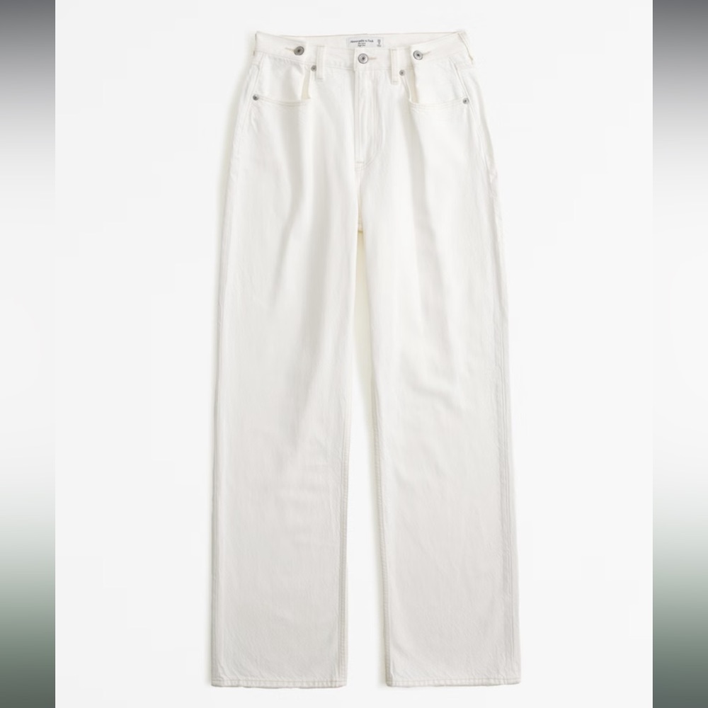 Abercrombie High Rise Loose Jeans Ecru - Size 4/27